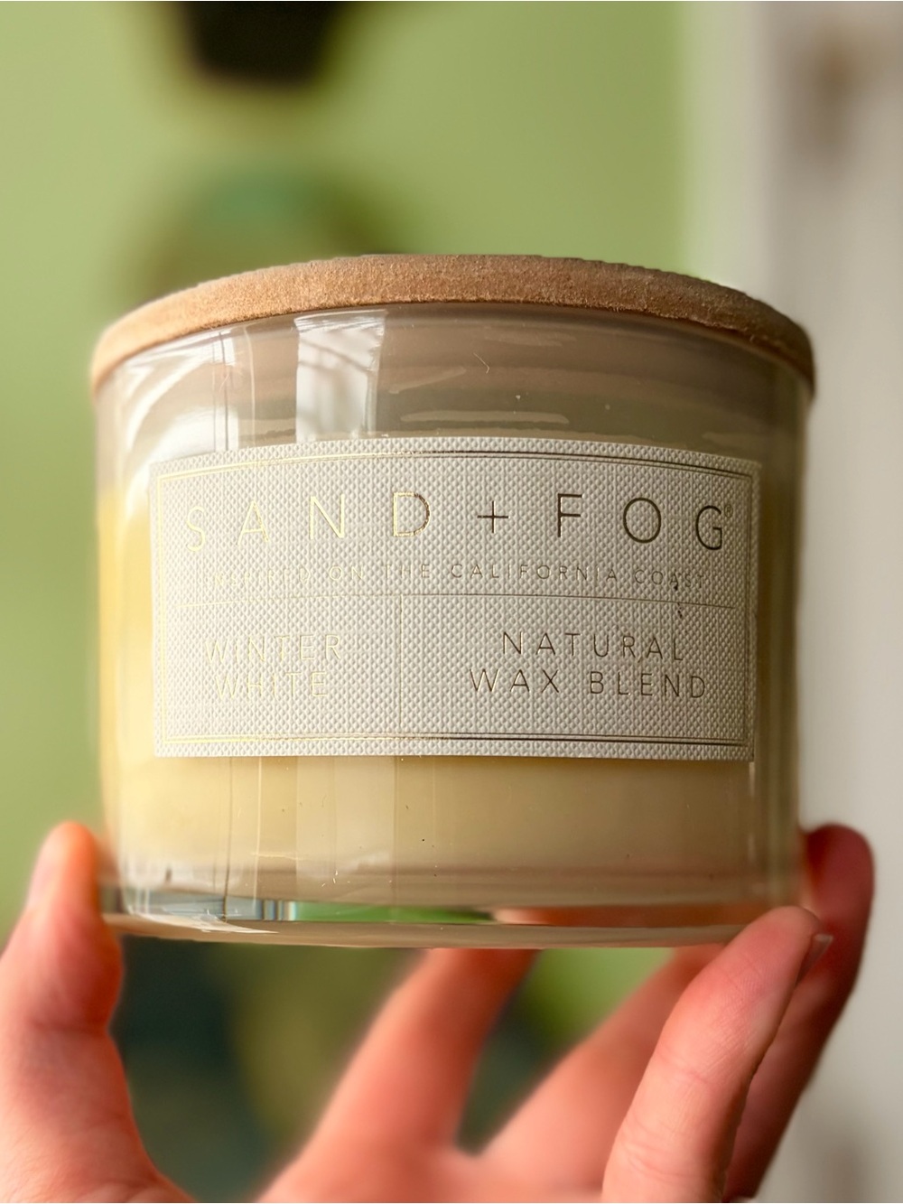 New Festive Sand + Fog "Winter White" Natural Wax Blend Candle — Cream